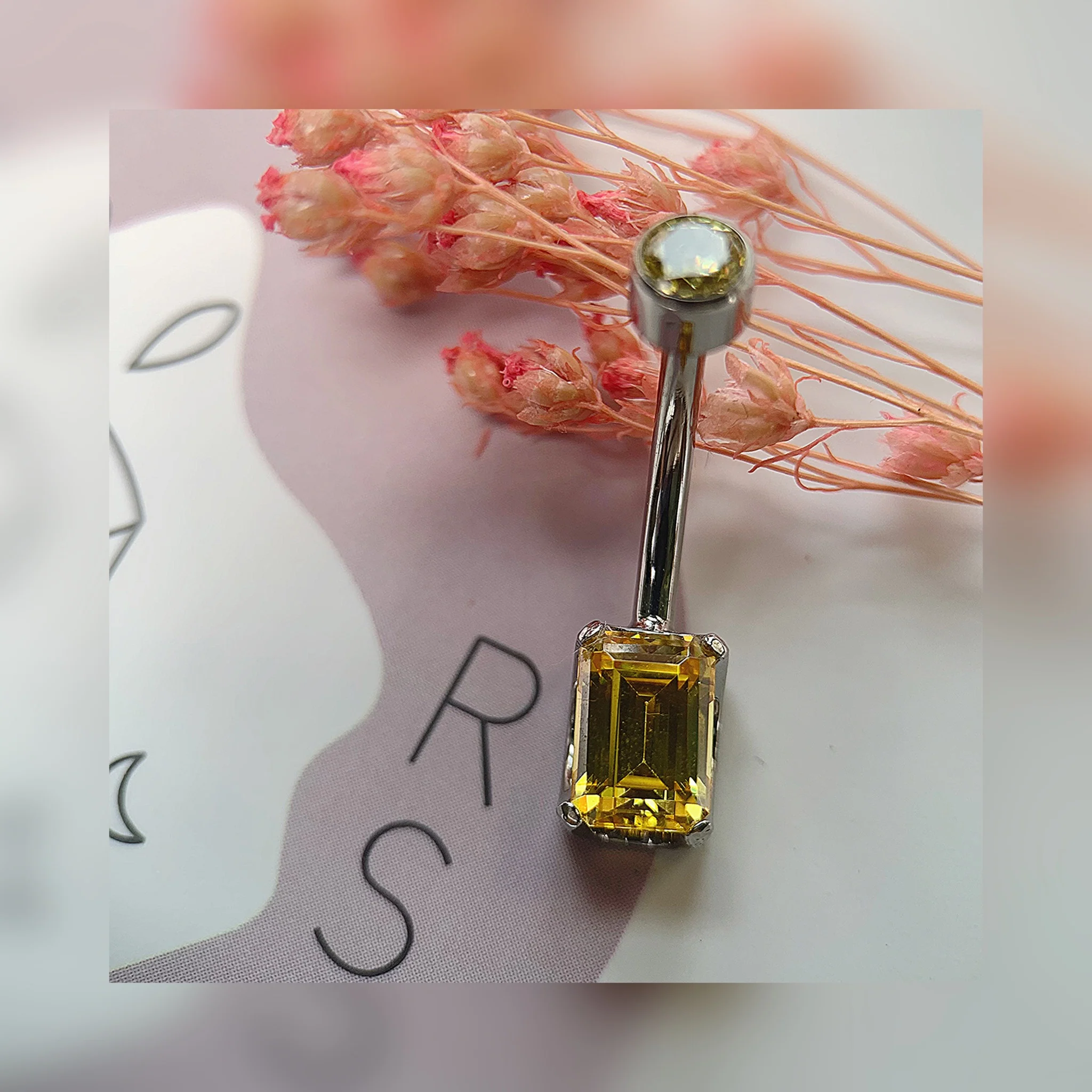Anatometal Emerald Cut Navel Curve - Image 3