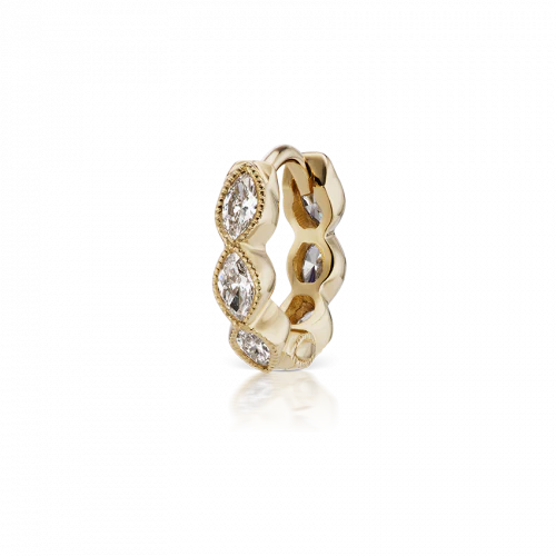 Maria Tash 6.5mm Diamond Marquise Scalloped Eternity Ring - Image 4
