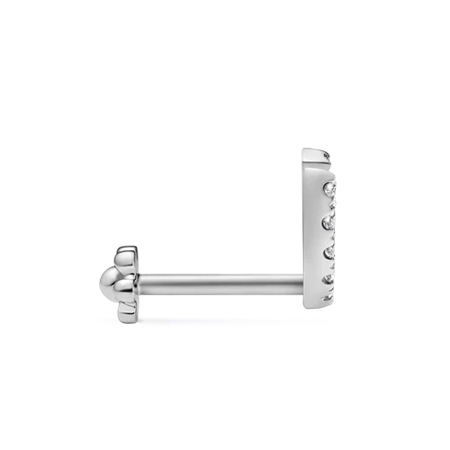 Maria Tash Prong Set Diamond Demi Eternity Threaded Stud Earring - Image 3