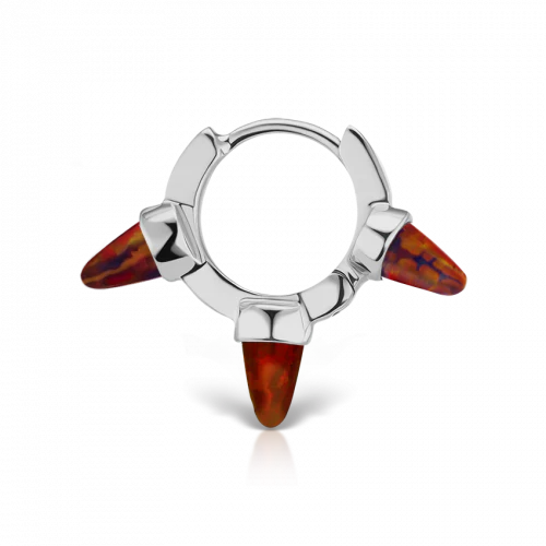 Maria Tash Triple Short Black Red Opal Spike Clicker - Image 3