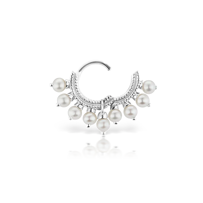 Maria Tash Pearl Coronet Hoop Earring - Image 6