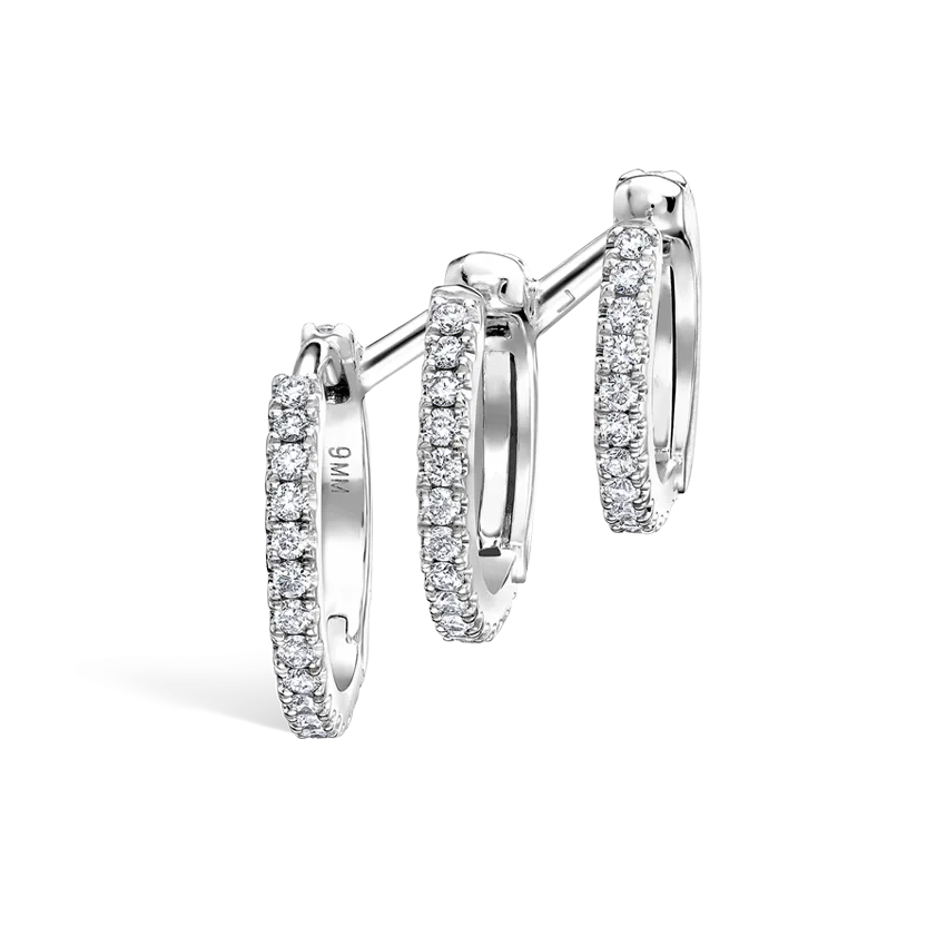 Maria Tash Diamond Triple Linked Eternity Hoop Earring and Cuffs - Image 3